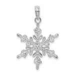 De-Ani Sterling Silver Rhodium-Plated Polished Snowflake Pendant