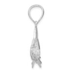 De-Ani Sterling Silver Rhodium-Plated Polished 3D Oxeye Tarpon Fish Pendant - Image 2