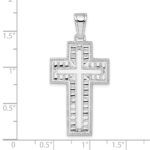 De-Ani Sterling Silver Rhodium-Plated Rope Edge Latin Cross Pendant - Image 3