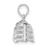 De-Ani Sterling Silver Rhodium-Plated Polished 3D Empty Lobster Trap Pendant - Image 2