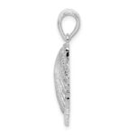 De-Ani Sterling Silver Rhodium-Plated Polished Jamaica Scallop Shell Pendant - Image 2