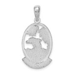 De-Ani Sterling Silver Rhodium-Plated Polished Jamaica Dolphin Sunset Pendant - Image 4