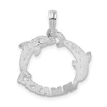 De-Ani Sterling Silver Rhodium-Plated Jamaica 2 Jumping Dolphins Pendant - Image 4