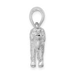 De-Ani Sterling Silver Rhodium-Plated Textured 3D Beagle Pendant - Image 2