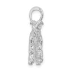 De-Ani Sterling Silver Rhodium-Plated Textured 3D Wire Fox Terrier Pendant - Image 2