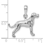 De-Ani Sterling Silver Rhodium-Plated Textured 3D English Pointer Dog Pendant - Image 3