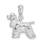 De-Ani Sterling Silver Rhodium-Plated Textured 3D Cocker Spaniel Pendant - Image 4
