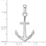 De-Ani Sterling Silver Rhodium-Plated Polished Anchor Pendant - Image 3