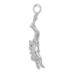 De-Ani Sterling Silver Rhodium-Plated Polished 3D Female Scuba Diver Pendant - Image 2
