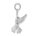 De-Ani Sterling Silver Rhodium-Plated Polished Hummingbird Pendant - Image 2