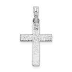 De-Ani Sterling Silver Rhodium-plated All-Over Diamond-Cut Latin Cross Pendant - Image 4