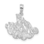De-Ani Sterling Silver Rhodium-plated Polished #1 Mom with Flower Pendant - Image 4