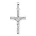 De-Ani Sterling Silver Rhodium-Plated Polished Latin Crucifix Pendant - Image 4