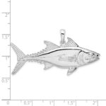 De-Ani Sterling Silver Rhodium-Plated Polished Skipjack Tuna Fish Pendant - Image 3