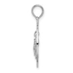 De-Ani Sterling Silver Rhodium-Plated Port Aransas Circle with Turtle Pendant - Image 2