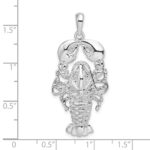 De-Ani Sterling Silver Rhodium-Plated Polished Maine Lobster Pendant - Image 3