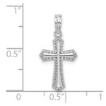 De-Ani Sterling Silver Rhodium-plated Polished Beaded Passion Cross Pendant - Image 3