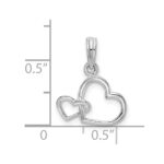 De-Ani Sterling Silver Rhodium-plated Intertwined Double Hearts Pendant - Image 3