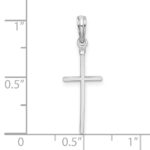 De-Ani Sterling Silver Rhodium-Plated Polished Thin Latin Cross Pendant - Image 3