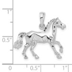 De-Ani Sterling Silver Rhodium-Plated Polished 3D Walking Horse Pendant - Image 3
