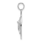 De-Ani Sterling Silver Rhodium-Plated Polished Sanibel Circle with Shell Pendant - Image 2