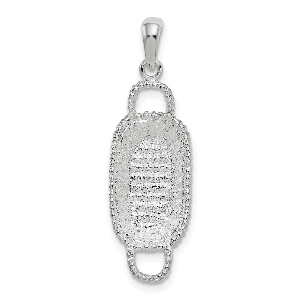 QC10367.jpg De-Ani Sterling Silver Rhodium-Plated Polished 3D Rectangular Basket Pendant - Image 1
