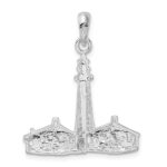 De-Ani Sterling Silver Rhodium-Plated Sanibel Island Lighthouse Pendant - Image 4