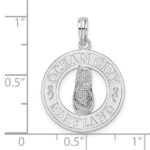 De-Ani Sterling Silver Rhodium-Plated Ocean City Maryland Circle with Flip-flop Pendant - Image 3