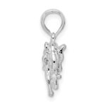 De-Ani Sterling Silver Rhodium-Plated Polished 3D Elephant Pendant - Image 2