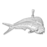 De-Ani Sterling Silver Rhodium-Plated Polished Mahi-Mahi Fish Pendant - Image 4