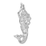 De-Ani Sterling Silver Rhodium-Plated Polished Large Mermaid with Shell Slide - Image 4