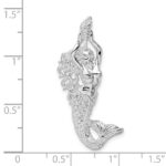 De-Ani Sterling Silver Rhodium-Plated Polished Mermaid with Shell Slide - Image 3