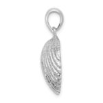 De-Ani Sterling Silver Rhodium-Plated Polished Scallop Shell Pendant - Image 2