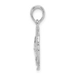 De-Ani Sterling Silver Rhodium-Plated Polished and Textured Sand Dollar Pendant - Image 2