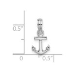 De-Ani Sterling Silver Rhodium-plated Polished 3D Mini Anchor Pendant - Image 3