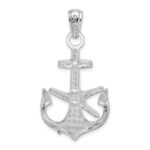 De-Ani Sterling Silver Rhodium-Plated Polished Anchor with Starfish Pendant - Image 4
