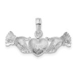 De-Ani Sterling Silver Polished Heart Hands Pendant - Image 4