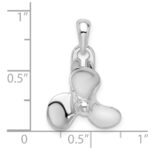 De-Ani Sterling Silver Rhodium-Plated Polished Moveable 3D Propeller Pendant - Image 3