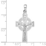 De-Ani Sterling Silver Rhodium-Plated Polished Cut-Out Celtic Crucifix Pendant - Image 3