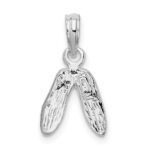 De-Ani Sterling Silver Rhodium-Plated Polished Ballet Slippers Pendant - Image 4
