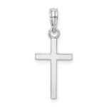 De-Ani Sterling Silver Rhodium-Plated Polished Flat Latin Cross Pendant