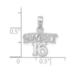 De-Ani Sterling Silver Rhodium-plated Polished SWEET 16 Pendant - Image 3