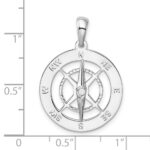 De-Ani Sterling Silver Rhodium-Plated Moveable Needle Compass Pendant - Image 3