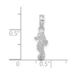 De-Ani Sterling Silver Rhodium-Plated Polished 3D Mini Seahorse Pendant - Image 3