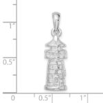 De-Ani Sterling Silver Rhodium-Plated Polished 3D Lighthouse Pendant - Image 3
