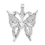 De-Ani Sterling Silver Rhodium-Plated Polished Cut-Out Butterfly Pendant - Image 4