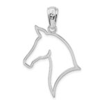 De-Ani Sterling Silver Rhodium-Plated Polished Cut-Out Horse Head Pendant - Image 4