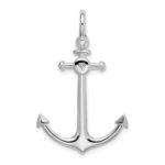 De-Ani Sterling Silver Rhodium-Plated Polished 3D Small Anchor Pendant - Image 4