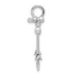 De-Ani Sterling Silver Rhodium-Plated Polished 3D Anchor Pendant - Image 2