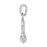 De-Ani Sterling Silver Rhodium-Plated Polished 3D Large Shackle Link Pendant - Image 2